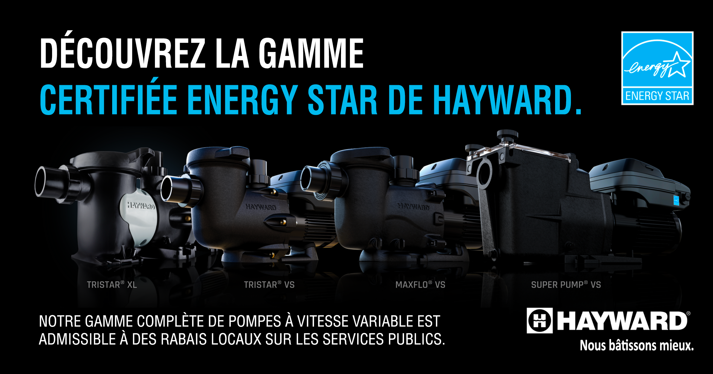 Gamme de pompes de piscine Tristar.