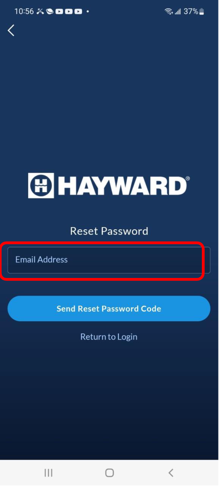 Écran de l’application Omni avec adresse courriel encerclé